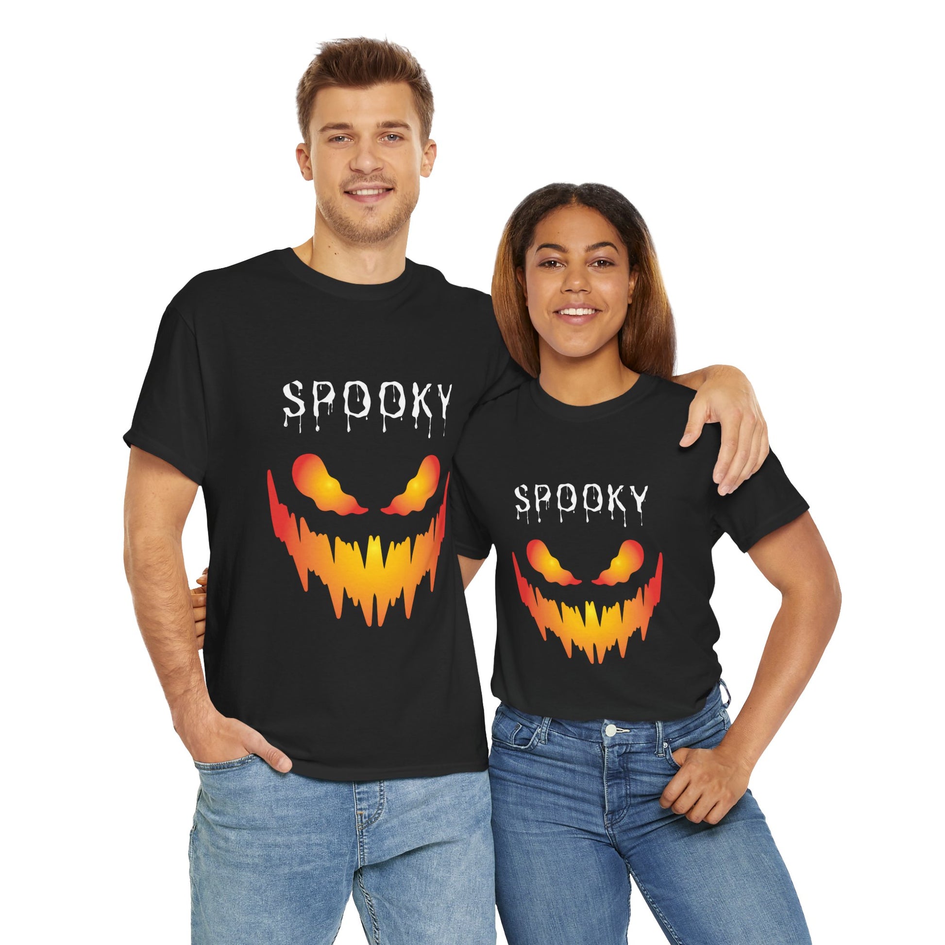 Spooky Unisex Heavy Cotton Tee - Halloween T-Shirt, Gothic Apparel, Horror Shirt, Casual Wear, Gift for Halloween Fans
